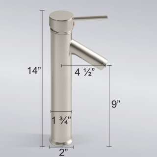 Euro Modern Bathroom Vessel Sink Faucet Brushed Nickel 19 Long Hot 