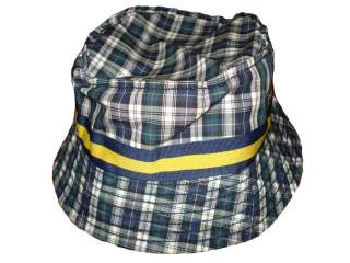 Ralph Lauren Blue Plaid Rugby Bucket Rim Polo Beach Hat  