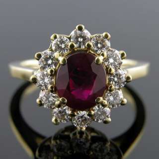 51CT BURMESE RUBY WITH DIAMOND 18K GOLD HALO RING  