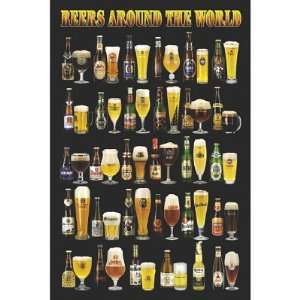  Beers Around the World (Beer Bottles and Glasses) Art 