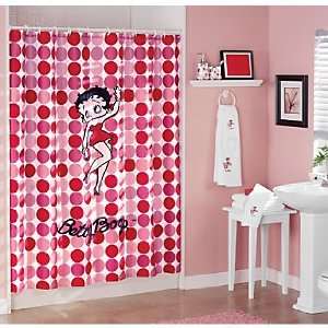  Betty Boop Fabric Shower Curtain Hello Betty Polka Dots 