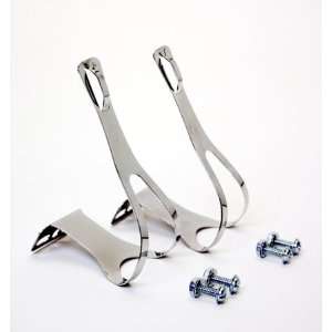  DUO Bicycle Parts Bicycle Pedal Clips   Chrome Sports 