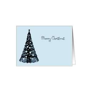  Merry Christmas, blue & black tree Card Health & Personal 