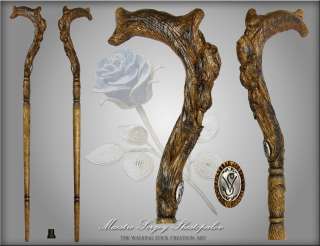   CRAFTED WOOD HANDLE ELEGANT FEMALE LADIES WALKING STICK CANE ROSE