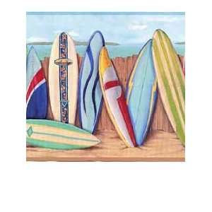  Wallpaper Border Bright Surf Boards Surfing on a Tropical 