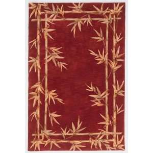   Rugs Sparta 3145 Red Bamboo Border Runner 2.60 x 10.00 Area Rug Home