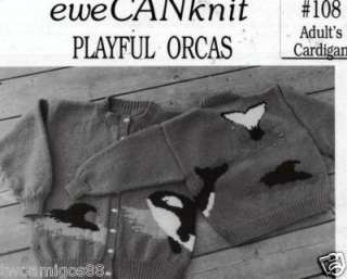Knitting Pattern Adult Cardigan Orca EweCanknit  