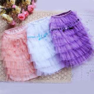 COLOR Luxury Cat Dog clothes Party Wedding Princess Layer skirt 