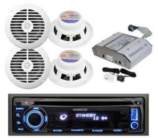 Kenwood Marine CD AM FM USB iPod iPhone Radio Player w/4 Speakers +4 