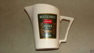 Seagram Wolfschmidt Vodka Ceramic Pitcher 6 Inches  