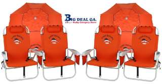 Tommy Bahama Backpack Cooler Beach Chairs Orange & Two 7 Umbrellas 