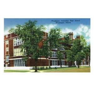  Exterior View of the Waukegan Township High School Building 