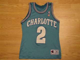   90s LARRY JOHNSON CHARLOTTE HORNETS NBA BASKETBALL JERSEY 36  
