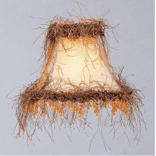 NEW 5 in. Wide Clip On Chandelier Shade, Champagne, Fringe, Beads 