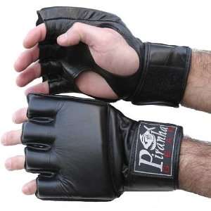 MMA 4 oz Sanctioned Leather Cage Fighting Gloves   Piranha Gear 