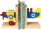 CHILDRENS ROOM DECOR FIRE TRUCK WOOD BOOKENDS MADE USA  