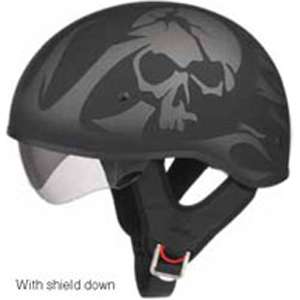 Skull Helmet is to show the flip down inner lens and is not the helmet 