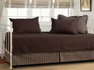 NEW Classic Cotton Matelasse Chocolate Brown Daybed Set  