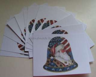 12 NEW patriotic bell santa Christmas postcard free ship 