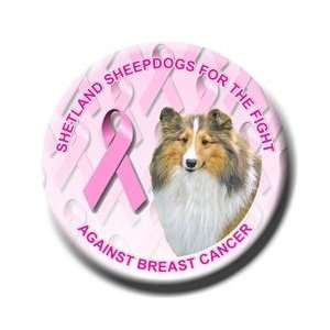  Shetland Sheepdog Breast Cancer Pin Badge 