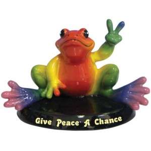 Peace Frogs 18805 GIVE PEACE A CHANCE FIGURINE  