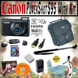 Canon PowerShot S95 10MP Digital Camera with Premium Accessory Kit 