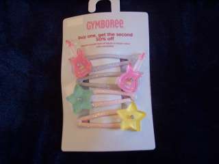 NWT Girls Gymboree Birthday guitar star pink hair clips hair 
