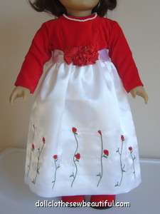 DOLL CLOTHES fits American Girl Red Velvet Holiday Dress  
