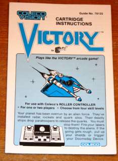 COLECOVISION VICTORY GAME INSTRUCTIONS  
