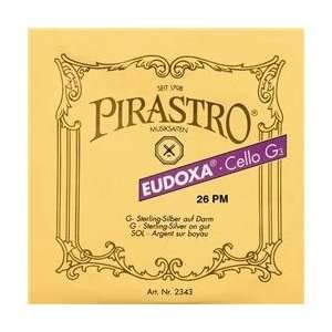  Pirastro Eudoxa Cello Strings D, Silv Alum/Gut, 23 1/2 Ga 