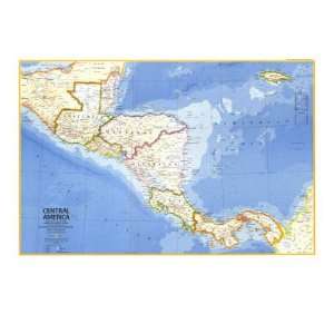  Central America Map 1973 Giclee Poster Print, 24x18