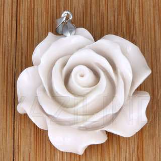   rose flower bead pendant stud earrings coral set fashion s2  