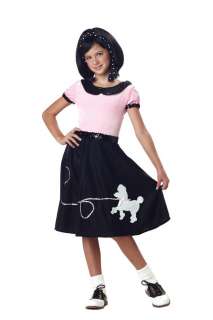 50s Hop Pink Poodle Skirt Child Costume  