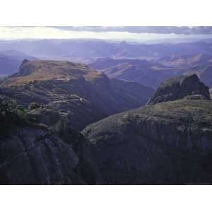 Climbers Checking out Mountain Tops, Madagascar Premium Poster Print 