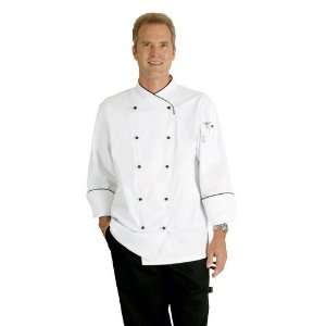 Chef Works COBT WHT Champagne Executive Chef Coat, White, with Black 