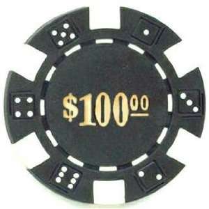  Las Vegas Gold Casino $100 Poker Chips, Set of 25 Sports 