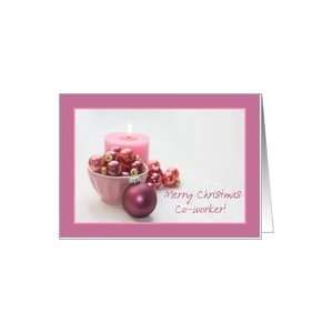  pink christmas ornaments for co worker Card Health 