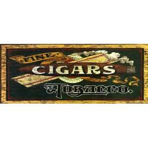  Nostalgic Vintage Sign   Fine Cigars   Retro Sign on Aged 