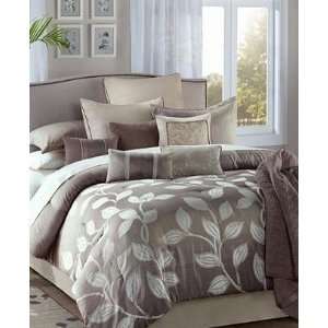  Classics Bedding, Angelica Leaves Jacquard 11 Piece Queen Comforter 