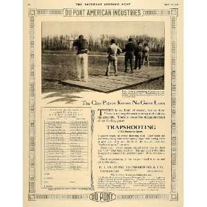  1918 Ad Du Pont Trap Shooting John Burnham Clay Pigeon 