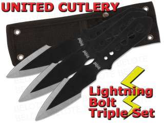 United Cutlery Lightning Bolt Triple Throwing Knife Set w/ Nylon 
