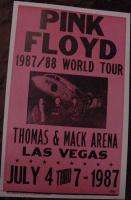 PINK FLOYD DAVID GILMOUR 80s CONCERT POSTER Las Vegas 87/88 tour USA 