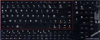 french azerty netbook keyboard stickers black background non 