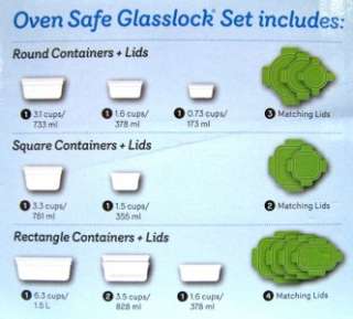 18 Piece Snapware Glasslock Glass Food Storage Containers NEW  