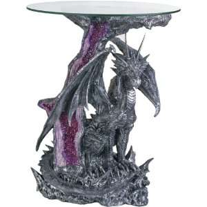   End Table With Sword Collectible Furniture Decor