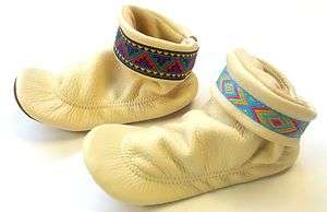 NIB Footskins Deerskin Leather Childrens Moccasins, Made in USA 