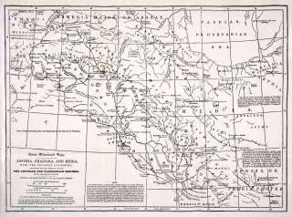 1929 Print Map Middle East Babylonian Mesopotamia Iraq Iran Turkey 