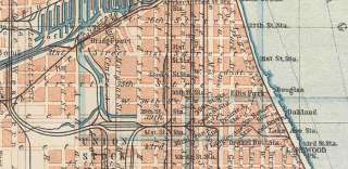 Illinois 1909 CHICAGO General Map. Detailed Old City Plan.  