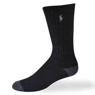 Polo Ralph Lauren mens socks Casual Cotton Spandex black 3 pairs 