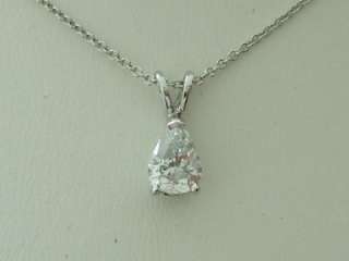 03 Ct. DROP SHAPE DIAMOND NECKLACE 14K. WHITE GOLD  